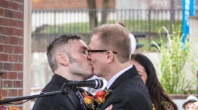 David Moore, right, and David Ermold were married in 2015 — months after then-Rowan County Clerk Kim Davis refused to issue them a marriage license.