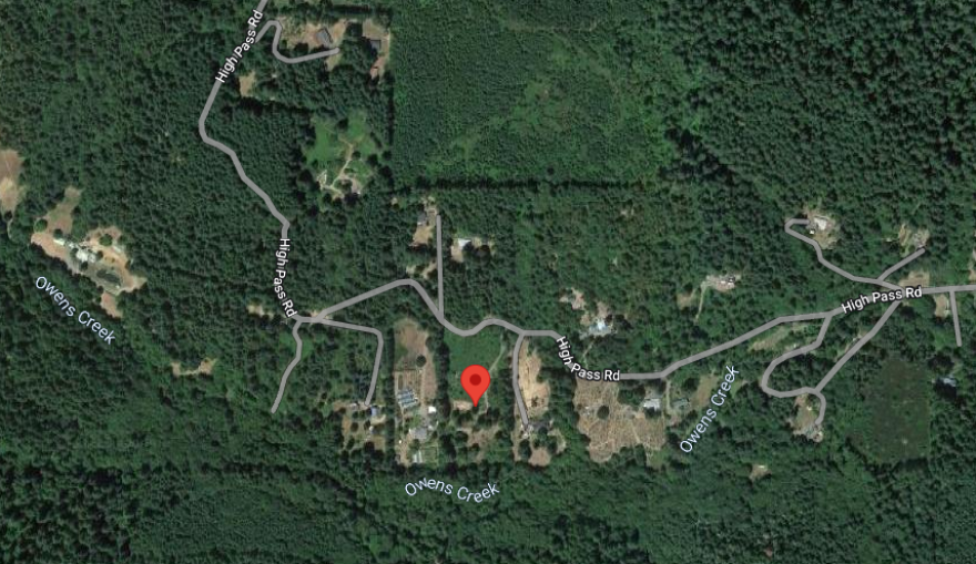 A satellite image of the 24000 block (red pin) in western Junction City, where the reported robbery occurred.