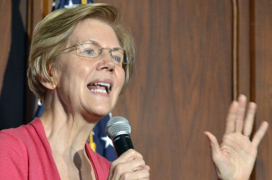 Elizabeth Warren speaks at a town hall meeting in Holyoke on September 29, 2018.