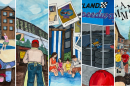 A collage of five images shows potential uses for Eastland Mall, including a go-kart track, a park, a grow hub, a pickleball court, and a family fun center