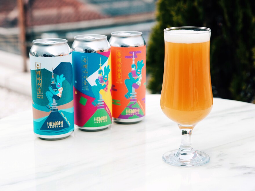 Booth's patriotic origin story and quirky branding — its cans and bottles have colorful labels featuring the adventures of a blue creature called the Boothman — quickly attracted a fan base.