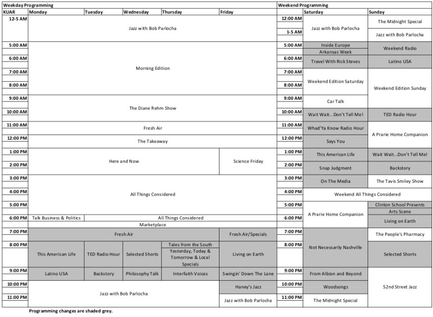 KUAR Program Schedule