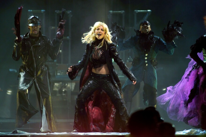 Britney Spears performs in New York in 2001.