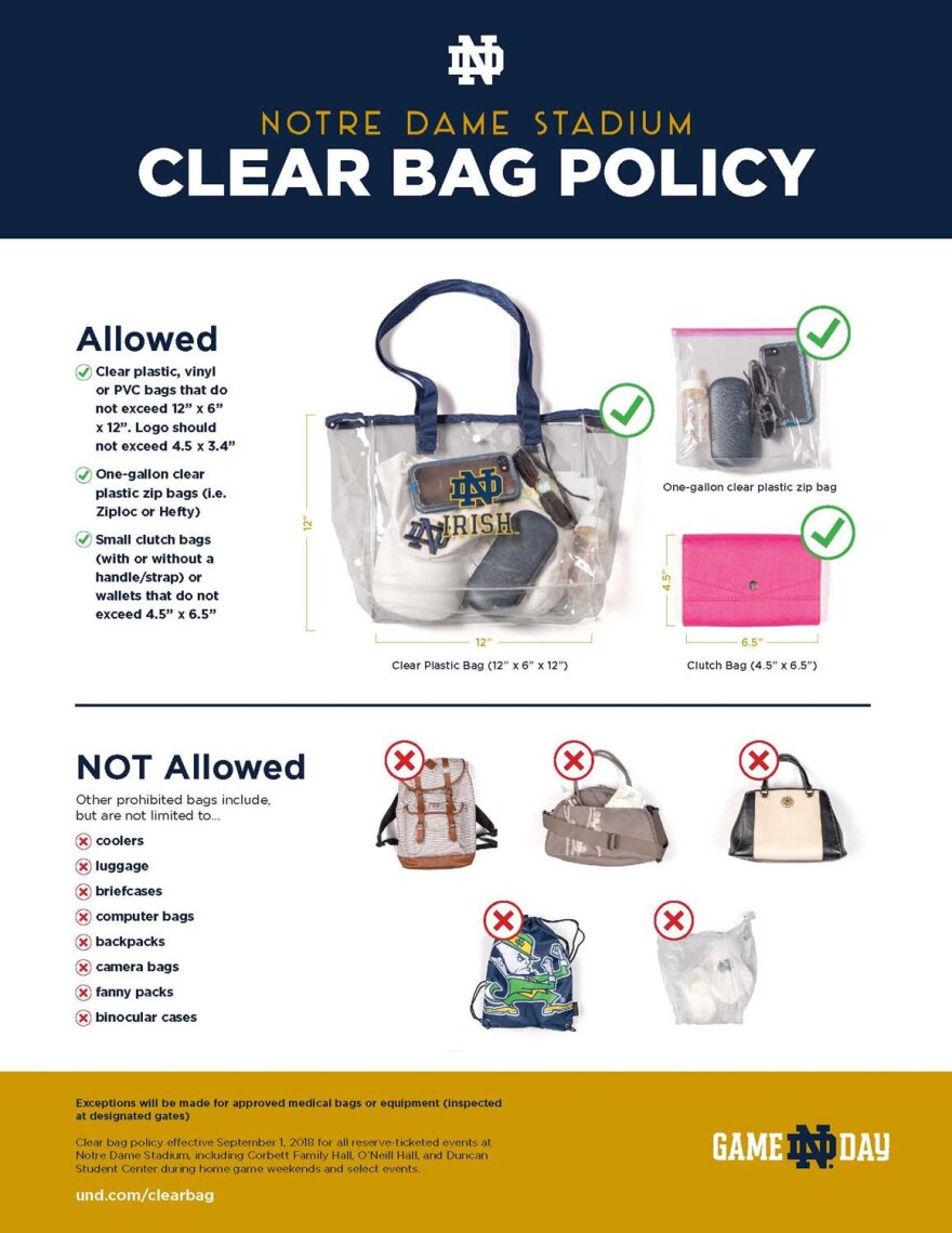 Notre Dame to implement clear bag policy for reserve-ticketed events, News, Notre Dame News