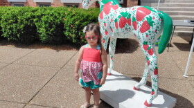 The first 200 children who to come by First Congregational Church on Thursday got a gift bag. The church had their traditional "strawberry horse" out for kids to get a picture with.