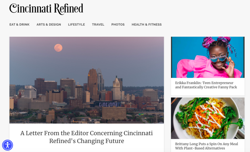Phil Armstrong, Cincinnati Refined managing editor, announced Monday that no more new editorial content would be added to the site.