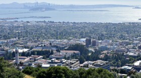 The City of Berkeley with San Francisco and the bay in the background.