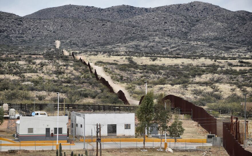 President Trump has signed an order to begin building a new wall along the border between Mexico and the U.S. Here, the border is seen from the community of Sasabe in Sonora state, Mexico, earlier this month.