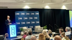 NC Secretary of Commerce Lee Lilley speaks to a crowd at the Benton Convention Center in Winston-Salem on August 18, 2026.