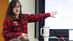 Maryville Public Library Youth Services Coordinator Elizabeth Argo discusses what to expect at the Children's Business Fair meeting Jan. 22. The market day is set for March 21 at the First Baptist Church in Maryville.