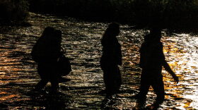 Central American migrants cross the Rio Grande river in Ciudad Juarez, state of Chihuahua, Mexico, on June 12, 2019. (Herika Martinez /AFP/Getty Images)