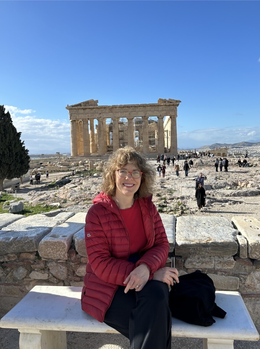 UW-Milwaukee Manfred Olson Planetarium director, Jean Creighton, in her hometown of Athens, Greece.