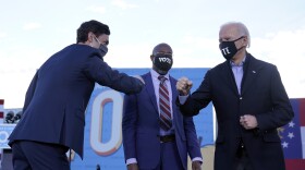 President-elect Joe Biden campaigned in Atlanta for Senate candidates Raphael Warnock (center) and Jon Ossoff (left). President Trump also traveled to Georgia to campaign for the Republican candidates.