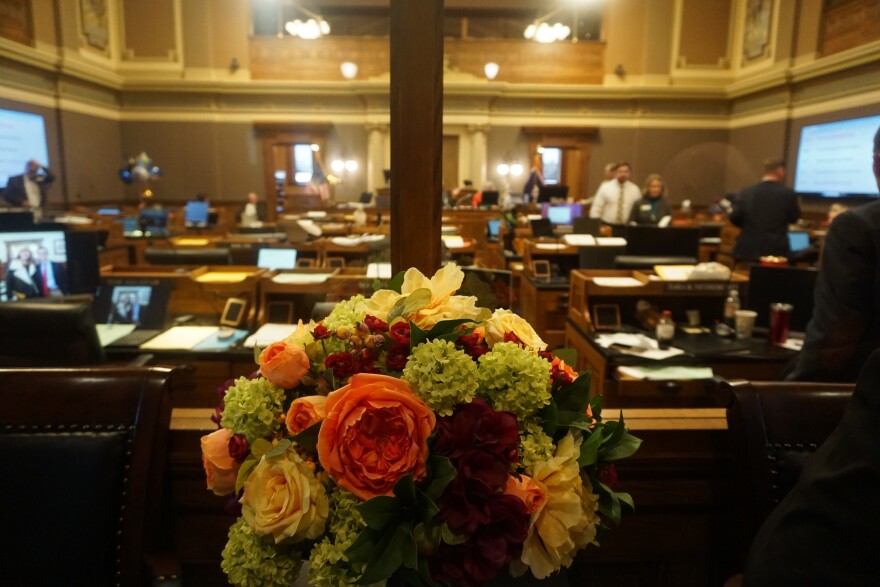 Flowers in the state House.