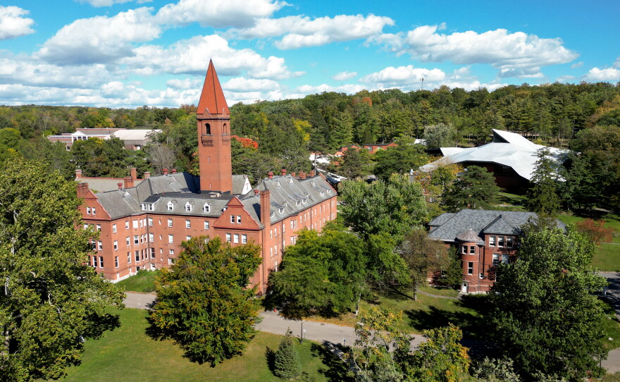 The Main Building housing a chapel, string room gallery, and residence halls at the former Wells College campus in the village of Aurora, New York. Wells College has received court approval to sell and transfer artwork, artifacts, rare books and other personal property as it continues to wind down operations after its June 2024 closure. The future of the campus remains unresolved after a proposed $12.5 million sale fell through earlier this year.