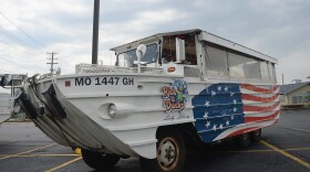 A Ride the Ducks World War II DUKW boat is seen at Ride the Ducks on July 20, 2018 in Branson, Mo. Hundreds of mourners stopped by the location to pay their respects to the victims after a duck boat capsized in Table Rock Lake in a thunderstorm. (Michael Thomas/Getty Images)