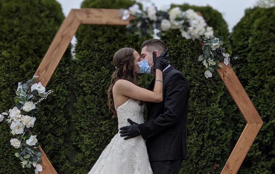 The Missouri Historical Society has received hundreds of artifacts and submissions from St. Louisans including a wedding photo of Sammi and Chris Beseau. 