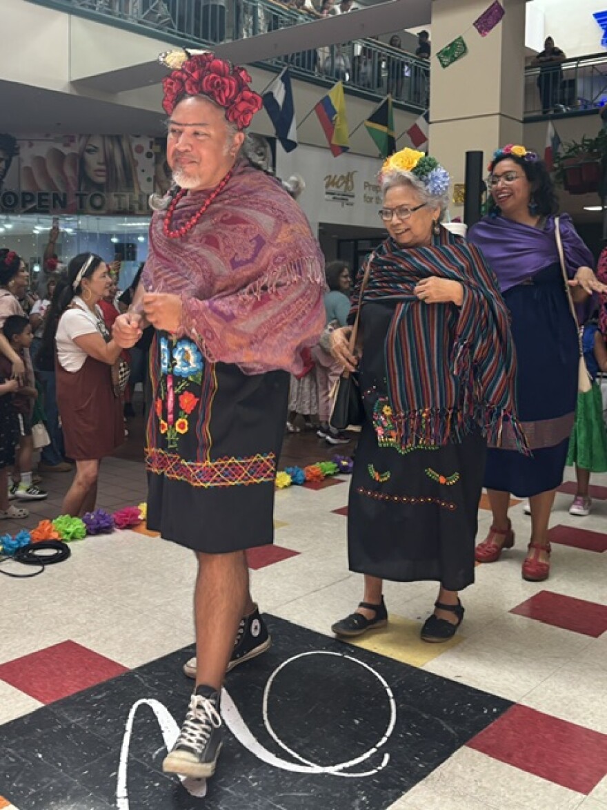 Around 80 Frida look-alikes wowed audiences at Frida Fest on Aug. 15, 2026. This gentleman danced before the crowds.