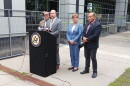 Congressman Tim Kennedy (D, NY-26) leads a news conference in Buffalo Sept. 4, 2026. Joining him, left to right, are House Committee on Homeland Security Ranking Member Bennie Thompson (D, MS-02), Rep. Nellie Pou (D, NJ-09) and Border Security Subcommittee Ranking Member Lou Correa (D, CA-46).