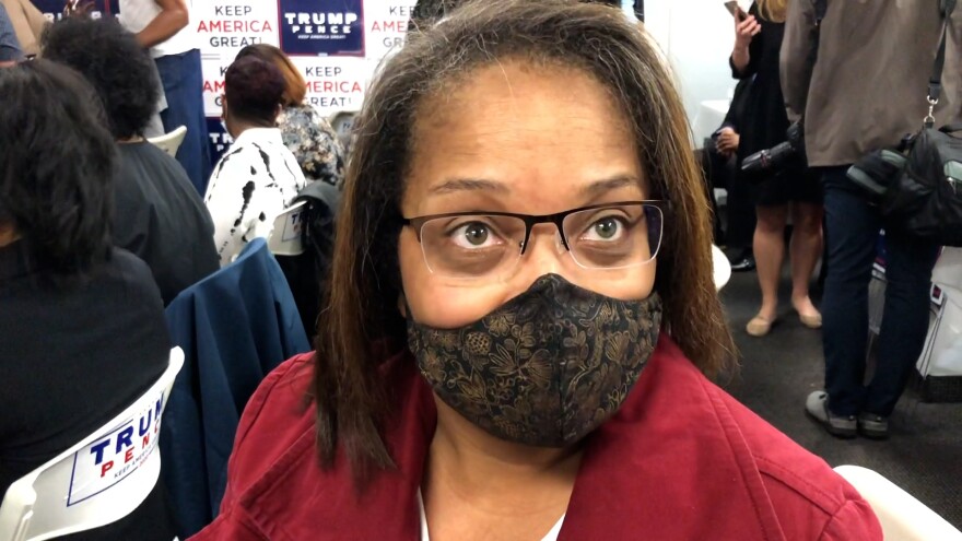 Kelli Clark, of Lithopolis, attends "Black Voices for Trump" rally to show her support for the president.