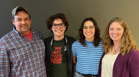 Blake Anthony Edwards, Sam Morehouse, Mia Torres and Leslie Stamoolis of Gonzaga's production of The Odyssey in the SPR performance space