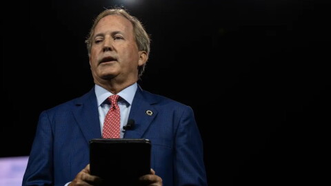 Texas Attorney General Ken Paxton speaks during the Texas GOP Convention Thursday, May 23, 2024 in San Antonio.