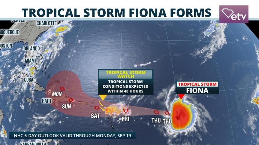 Tropical Storm Fiona formed September 14, 2022.