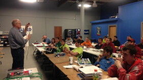 Apprentices taking a class with the Central Indiana Independent Electrical Contractors.