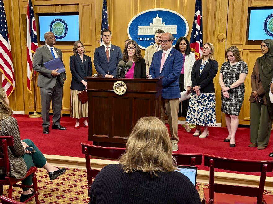 Ohio House Democrats hold a press conference to announce their affordability packages for consumers.