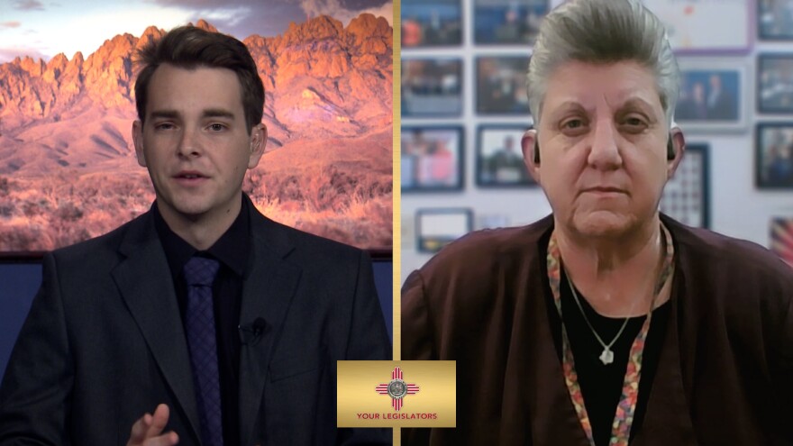 KRWG's Noah Raess (left) and District 38 State Senator Carrie Hamblen