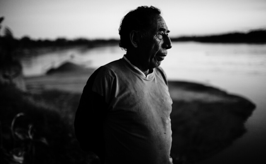 In the indigenous Shipibo-Conibo community of El Pilar, Manuel Saavedra surveys the devastation left behind by miners that invaded his property, where his family had planned to plant bananas.