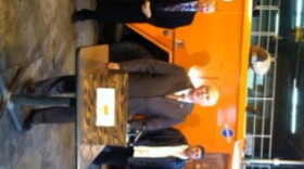 Mayor Jim Suttle and Public Works officials update snow removal efforts during a news conference Tuesday.