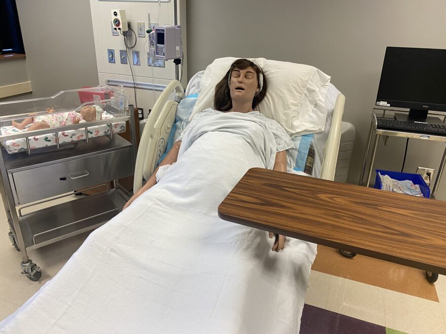 Victoria is a labor and delivery manikin at the University of Oklahoma's Fran and Earl Ziegler College of Nursing. The computerized dummy allows students to practice their skills.