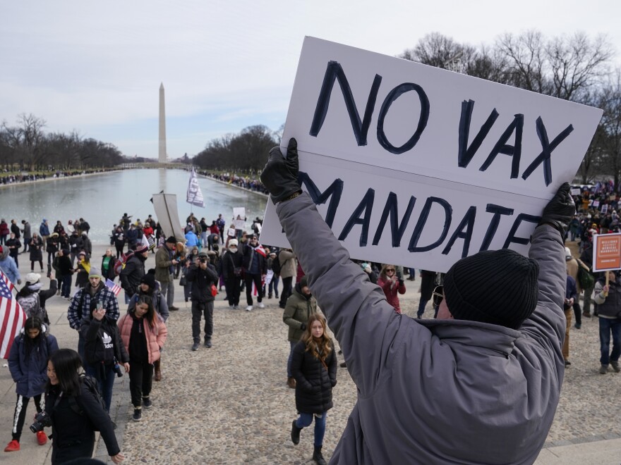 In January, thousands of protesters gathered in Washington for a rally against vaccine mandates. Many believe in alternative therapies like ivermectin.