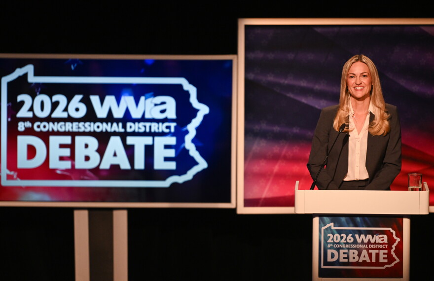 Scranton Mayor Paige Cognetti debates for Pennsylvania's 8th Congressional District seat at WVIA Studios in Pittston.