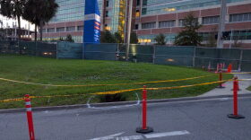 A sinkhole opened outside UF Health Shands. (Courtesy of Scott Harris)