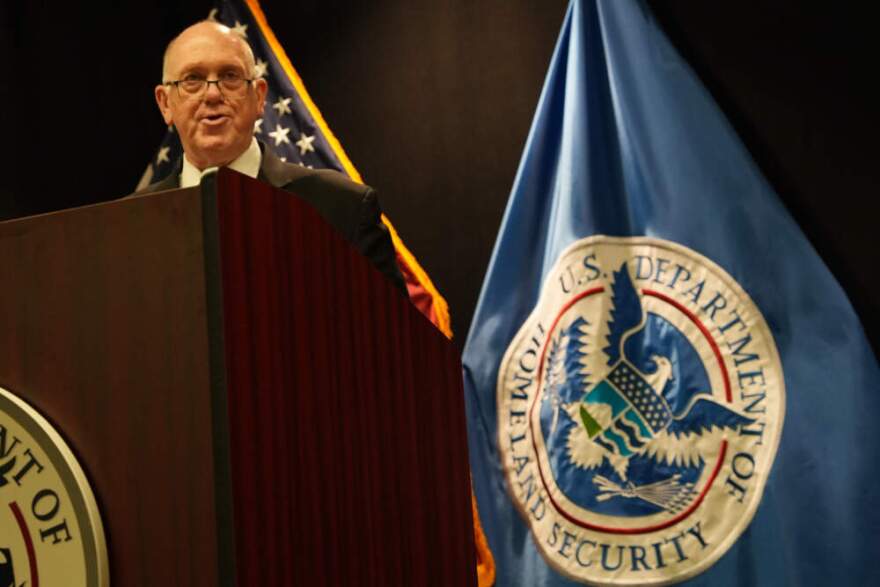 White House border czar Tom Homan holds a news conference at the Bishop Whipple Federal building on Wednesday, February. 4, 2026 in Minneapolis. (Ryan Murphy/AP)
