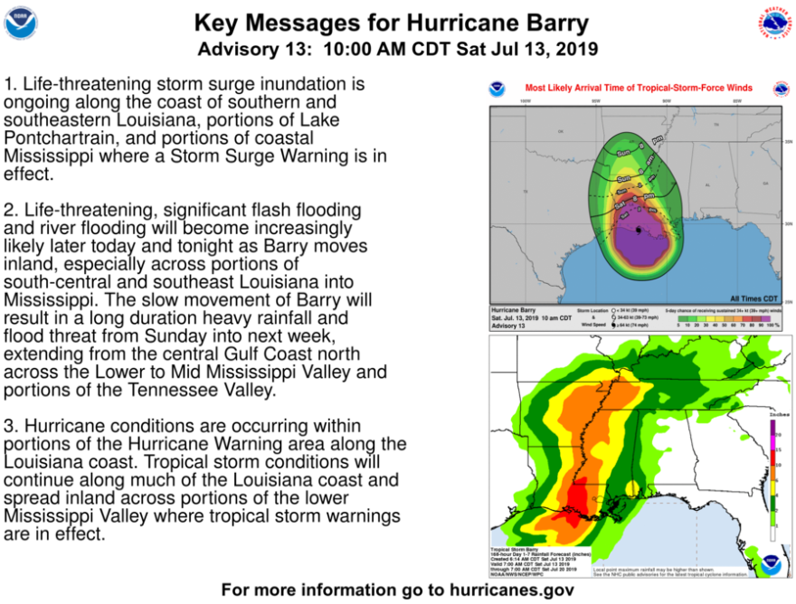 Key messages from the National Hurricane Center