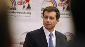 Mayor Pete Buttigieg of South Bend, Ind., joined his fellow Democratic presidential candidates in Las Vegas over the weekend for a union form.
