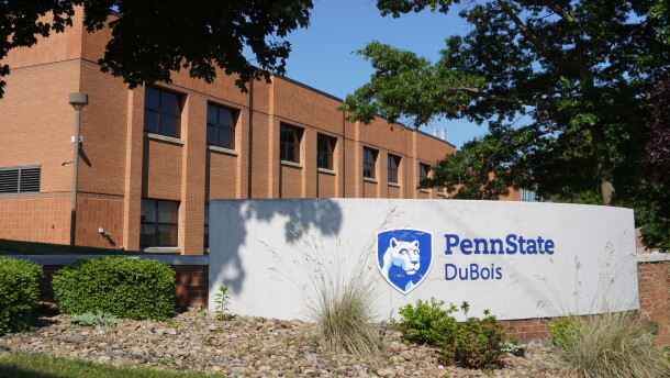 A sign at the entrance of Penn State's DuBois campus. 