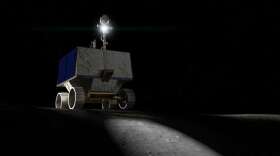 NASA’s Volatiles Investigating Polar Exploration Rover, or VIPER, is a mobile robot that will roam around the Moon’s south pole looking for water ice. Photo: NASA