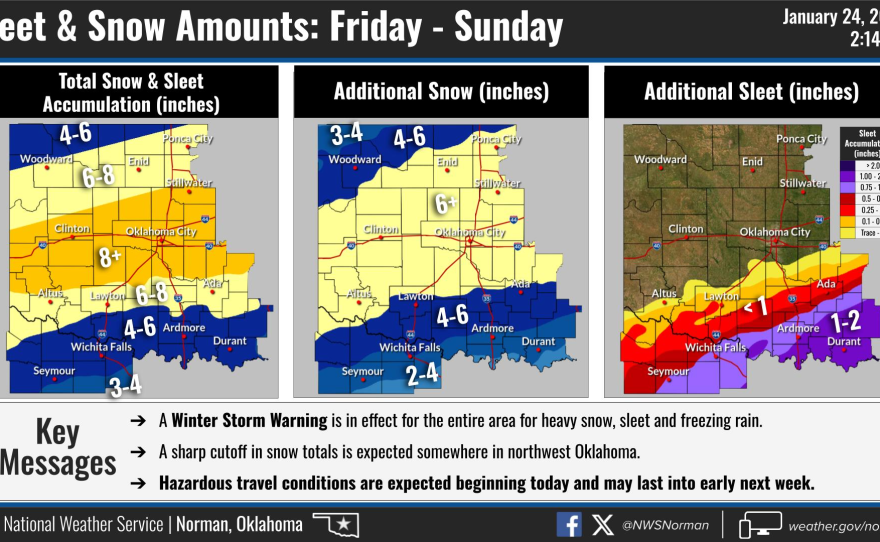 Forecast information from the morning of Sat. Jan. 24