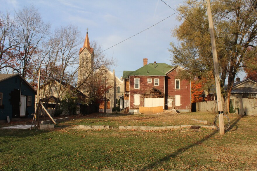The site of the future St. Joseph Cottage Courtyard, a Blue House project in Springfield, Mo. (photo taken on November 14, 2025).