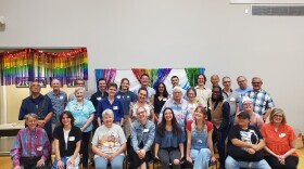 People at an LGBTQ-related event hosted by Orange County's LGBTQ plus senior resource team with the Department of Aging.