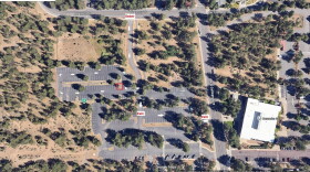 This aerial view of the Central Oregon Community College campus in Bend shows the location of the new ballot drop box.