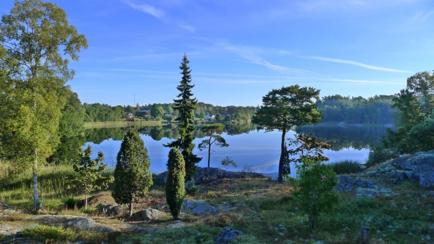 The view from Fredrik Sjöberg's living room on the Swedish island of Runmarö.