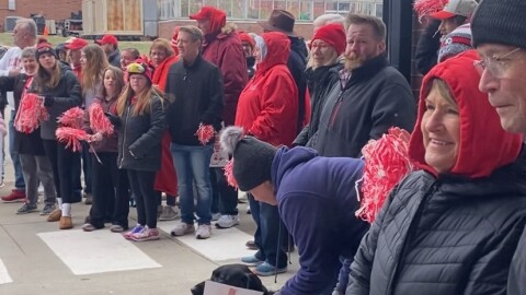 Dozens showed up to support the ISU football team at Hancock stadium, from where they headed to Nashville.