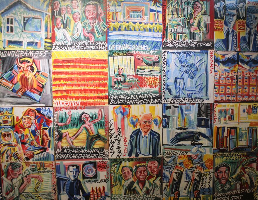 Part of the Steve Keene RAUSCHENBERG 100 exhibition