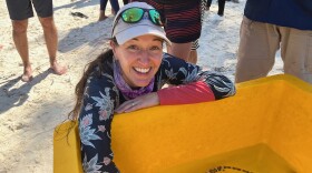 Dr. Erin Meyer on the Raja Ampat islands in Indonesia.