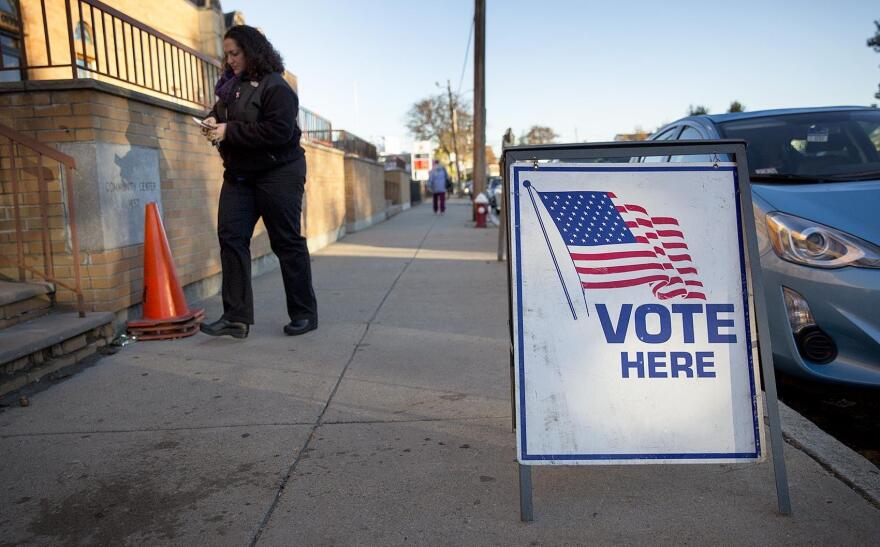 Outside a Massachusetts polling place.